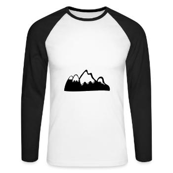 Montagnes Montagnes Montagnes 07 - T-shirt baseball manches longues Homme - blanc/noir - Devant - Nik (191cm)
