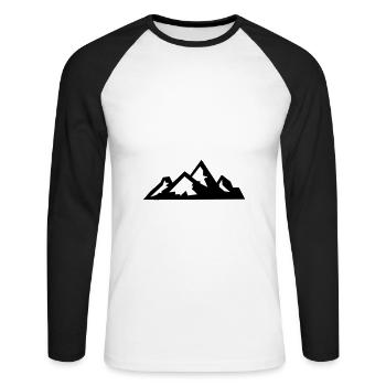 Montagnes Montagnes Montagnes 08 - T-shirt baseball manches longues Homme - blanc/noir - Devant - Nik (191cm)