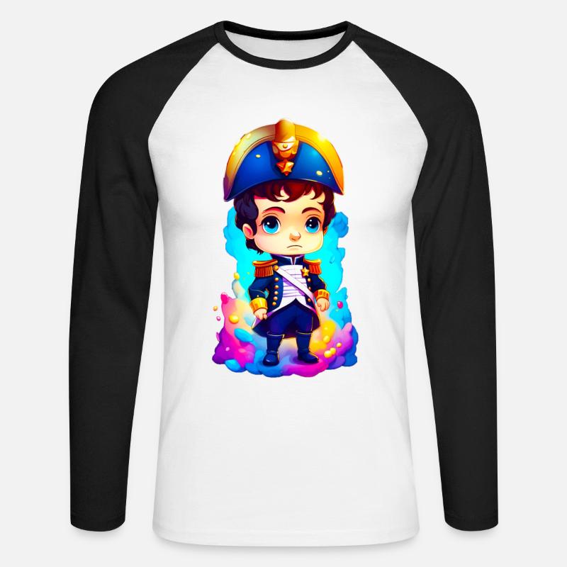 Little Napoleon - Unisex Baseballshirt langarm - Weiß/Schwarz