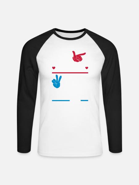 ER HEIRATET JGA - Unisex Baseballshirt langarm - Weiß/Schwarz