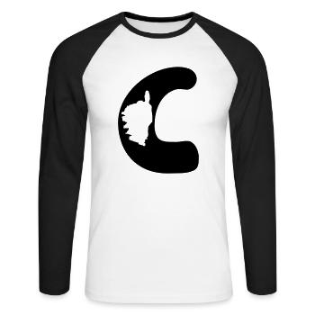 c corse map - Unisex Long Sleeve Baseball T-Shirt - white/black - Front - Nik (191cm)