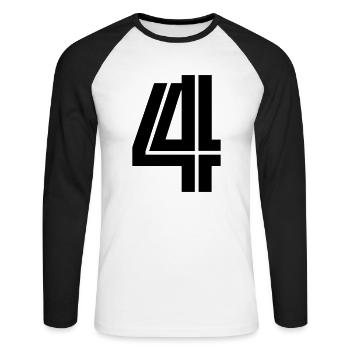 4 - T-shirt baseball manches longues Homme - blanc/noir - Devant - Nik (191cm)