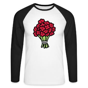 Bouquet 3 - Unisex Long Sleeve Baseball T-Shirt - white/black - Front - Nik (191cm)