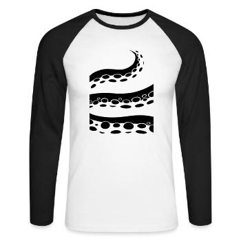 Fieser Tentakel - Unisex Baseballshirt langarm - Weiß/Schwarz - Vorne - Nik (191cm)