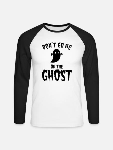 Don't go me on the ghost - Unisex Baseballshirt langarm - Weiß/Schwarz