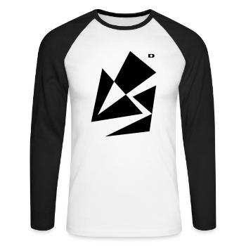 A-132 The crack - Unisex Baseballshirt langarm - Weiß/Schwarz - Vorne - Nik (191cm)
