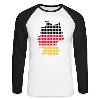 Germany - Unisex Long Sleeve Baseball T-Shirt - white/black - Front - Nik (191cm)