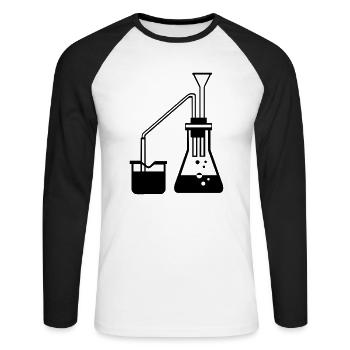 Chemie Experiment Geschenkidee Substanz mischen - T-shirt baseball manches longues Homme - blanc/noir - Devant - Nik (191cm)