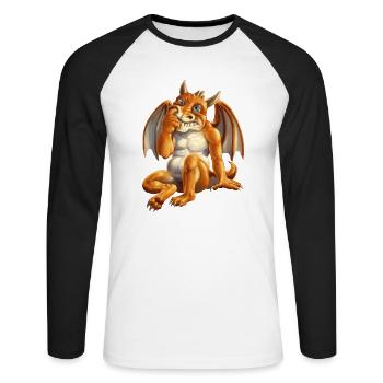 nosepick - Unisex Long Sleeve Baseball T-Shirt - white/black - Front - Nik (191cm)