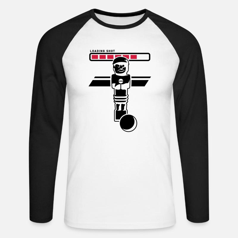 loading shot - Unisex Baseballshirt langarm - Weiß/Schwarz