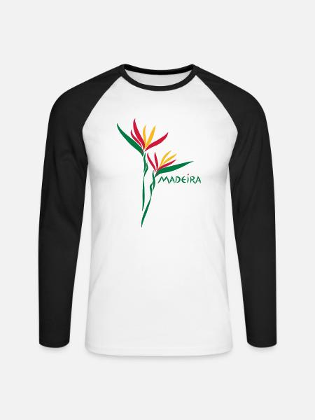 Madeira Strelizia - Unisex Baseballshirt langarm - Weiß/Schwarz