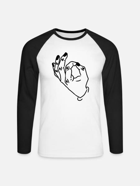 Have a look - Unisex Long Sleeve Baseball T-Shirt - white/black
