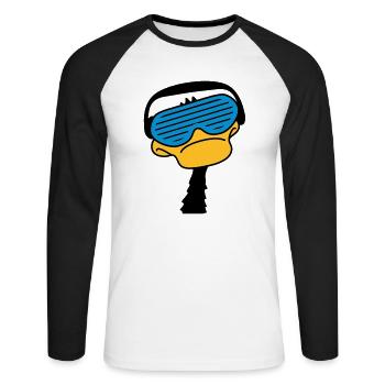 dj_duck - T-shirt baseball manches longues Homme - blanc/noir - Devant - Nik (191cm)
