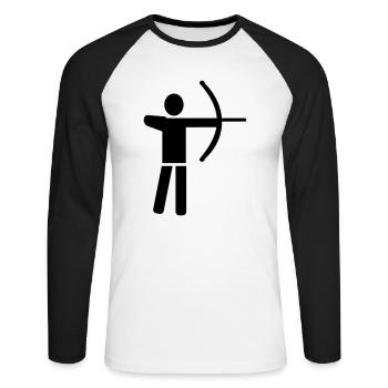 Tir à l'arc - T-shirt baseball manches longues Homme - blanc/noir - Devant - Nik (191cm)