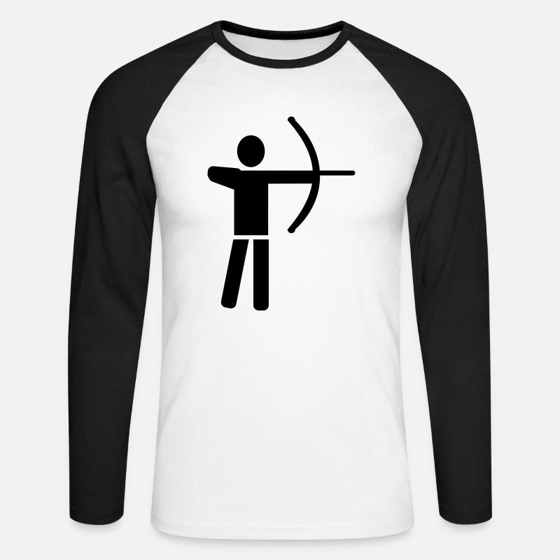 Archery - Unisex Long Sleeve Baseball T-Shirt - white/black