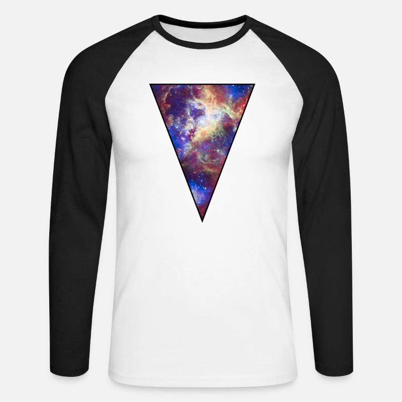 Galaxy - Space - Sterne - Cosmic - Kunst - - Unisex Baseballshirt langarm - Weiß/Schwarz