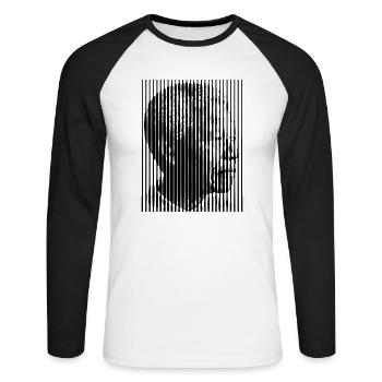 Mandela Freedom For all (1c) - Unisex Long Sleeve Baseball T-Shirt - white/black - Front - Nik (191cm)