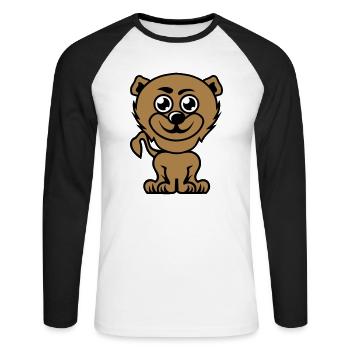 bear drawing child animals - Unisex Long Sleeve Baseball T-Shirt - white/black - Front - Nik (191cm)
