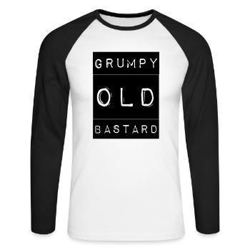 Grumpy - Unisex Long Sleeve Baseball T-Shirt - white/black - Front - Nik (191cm)