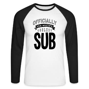 sub offiziell die coolste Kopie der Welt - Unisex Baseballshirt langarm - Weiß/Schwarz - Vorne - Nik (191cm)