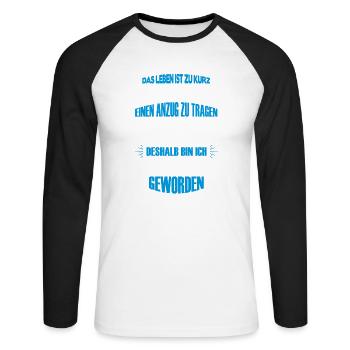 busfahrer - Unisex Baseballshirt langarm - Weiß/Schwarz - Vorne - Nik (191cm)