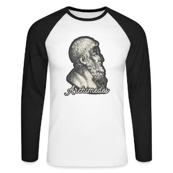 Archimedes - T-shirt baseball manches longues Homme - blanc/noir - Devant - Nik (191cm)