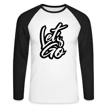 Graffiti Let s - T-shirt baseball manches longues Homme - blanc/noir - Devant - Nik (191cm)