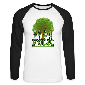 Irish Folk Band - Unisex Long Sleeve Baseball T-Shirt - white/black - Front - Nik (191cm)