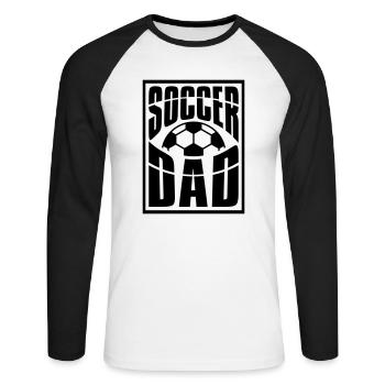 Cool Hobby Soccer Dad - Unisex Baseballshirt langarm - Weiß/Schwarz - Vorne - Nik (191cm)