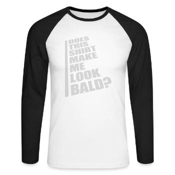 look chemise chauve Citation - T-shirt baseball manches longues Homme - blanc/noir - Devant - Nik (191cm)