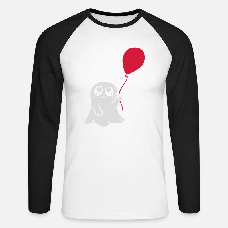 Luftballon Geist Comic Design - Unisex Baseballshirt langarm - Weiß/Schwarz