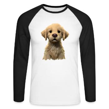 Dogs Puppy Golden Retriever Dog Owners - Unisex Long Sleeve Baseball T-Shirt - white/black - Front - Nik (191cm)