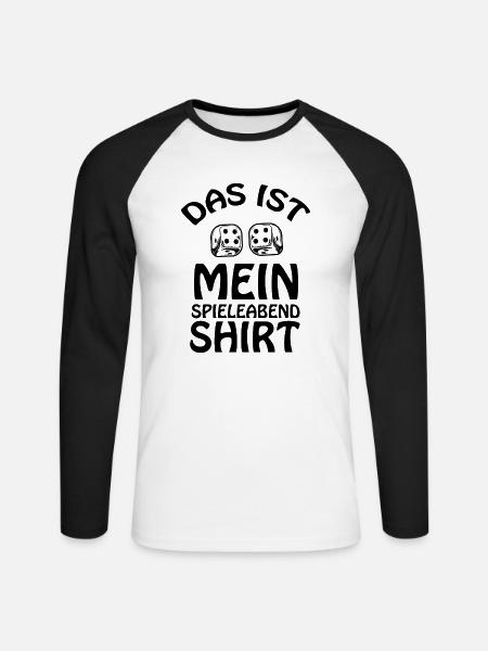 boardgame chess backgammon game night - Unisex Baseballshirt langarm - Weiß/Schwarz