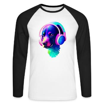 Labradorbesitzer Labrador Retriever Hundewelpe - Unisex Baseballshirt langarm - Weiß/Schwarz - Vorne - Nik (191cm)