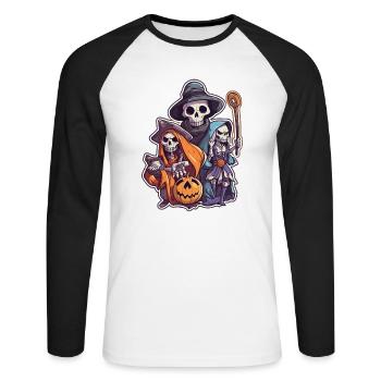 Sorcière 6 - T-shirt baseball manches longues Homme - blanc/noir - Devant - Nik (191cm)