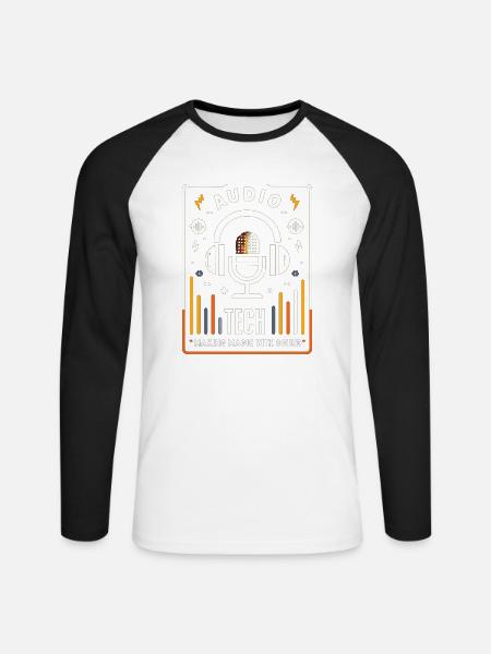 Audiotechnik Zaubern mit Klang - Unisex Baseballshirt langarm - Weiß/Schwarz