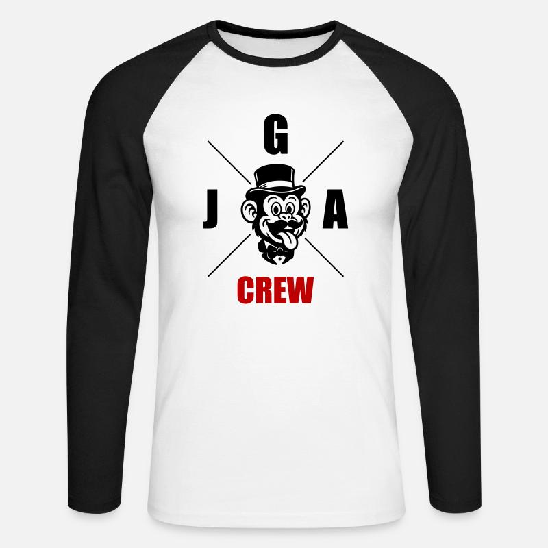 Jga Crew Affe - Unisex Baseballshirt langarm - Weiß/Schwarz