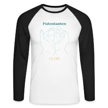 Patentanten Club - Unisex Baseballshirt langarm - Weiß/Schwarz - Vorne - Nik (191cm)
