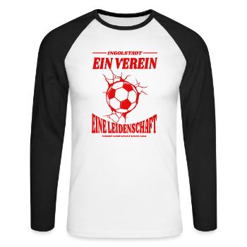 Ingolstadt Football Fan Cadeau - T-shirt baseball manches longues Homme - blanc/noir - Devant - Nik (191cm)