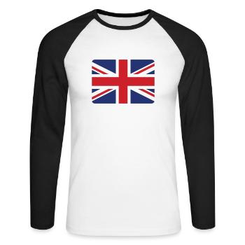 GROSS BRITANIEN - ENGLAND - BREXIT - Unisex Long Sleeve Baseball T-Shirt - white/black - Front - Nik (191cm)