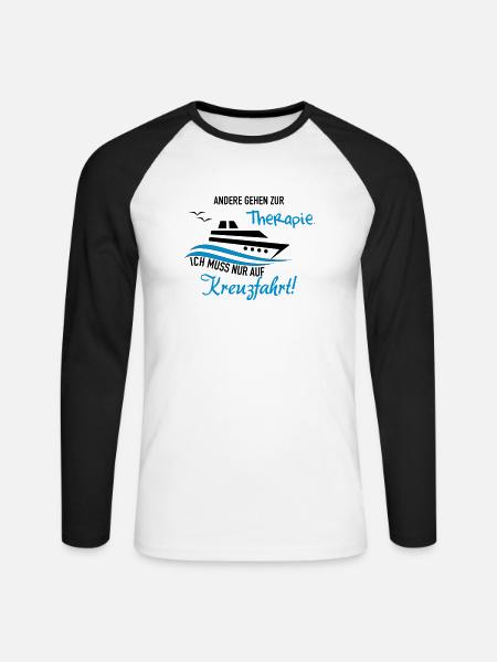 Therapie Kreuzfahrt - Unisex Baseballshirt langarm - Weiß/Schwarz