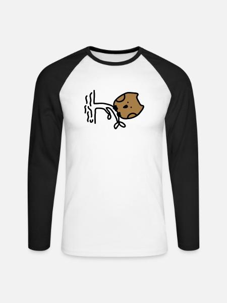 thick owl - Unisex Long Sleeve Baseball T-Shirt - white/black