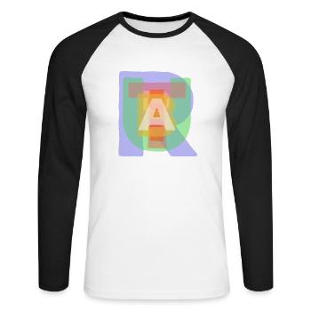 Abitur TypoArt Pastell Edition - Unisex Baseballshirt langarm - Weiß/Schwarz - Vorne - Nik (191cm)