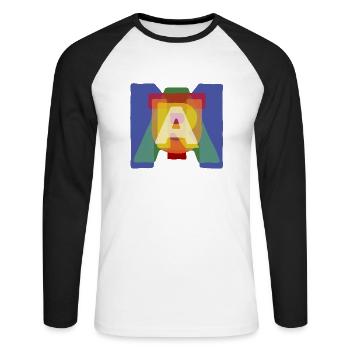 Matura TypoArt - Unisex Baseballshirt langarm - Weiß/Schwarz - Vorne - Nik (191cm)