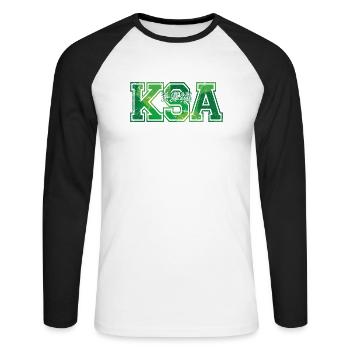 Arabie saoudite - T-shirt baseball manches longues Homme - blanc/noir - Devant - Nik (191cm)