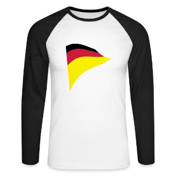 deutschland - Unisex Baseballshirt langarm - Weiß/Schwarz - Vorne - Nik (191cm)