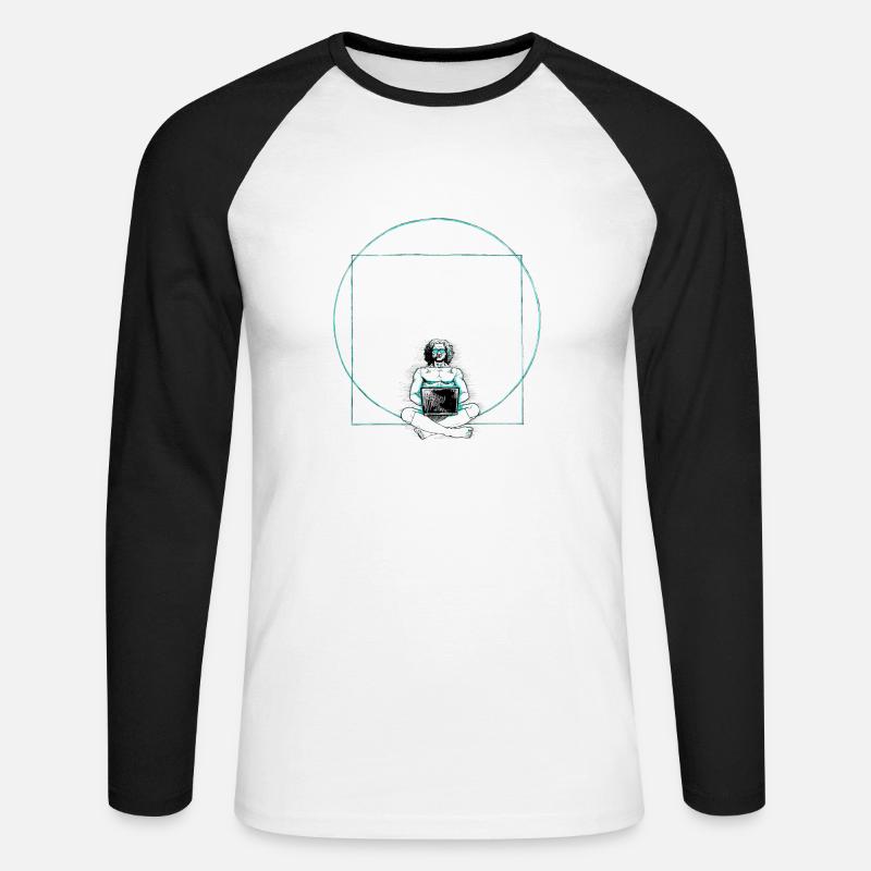 Nerd - Unisex Baseballshirt langarm - Weiß/Schwarz