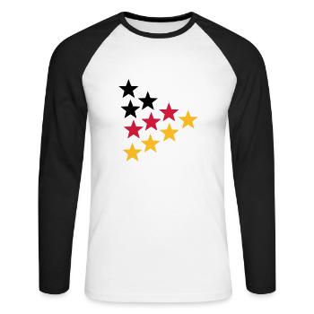 Germany - Unisex Baseballshirt langarm - Weiß/Schwarz - Vorne - Nik (191cm)