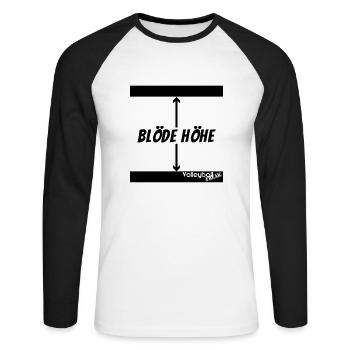 VolleyballFREAK beach blöde höhe-M - Unisex Baseballshirt langarm - Weiß/Schwarz - Vorne - Nik (191cm)