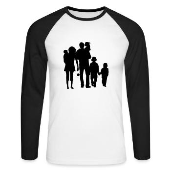 Familie - Unisex Baseballshirt langarm - Weiß/Schwarz - Vorne - Nik (191cm)